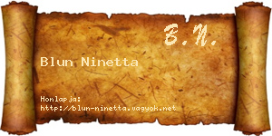 Blun Ninetta névjegykártya